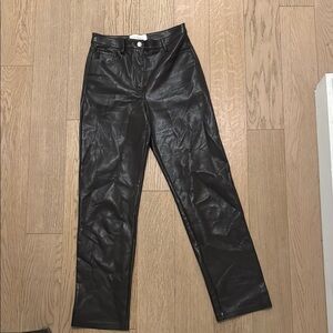 Wilfred Dark Brown Faux Leather Pants